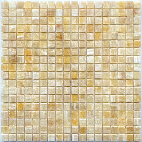 Мозаика Pixel mosaic Оникс Honey onyx чип 15x15 мм сетка Полированная Pix 305 30,5х30,5 см