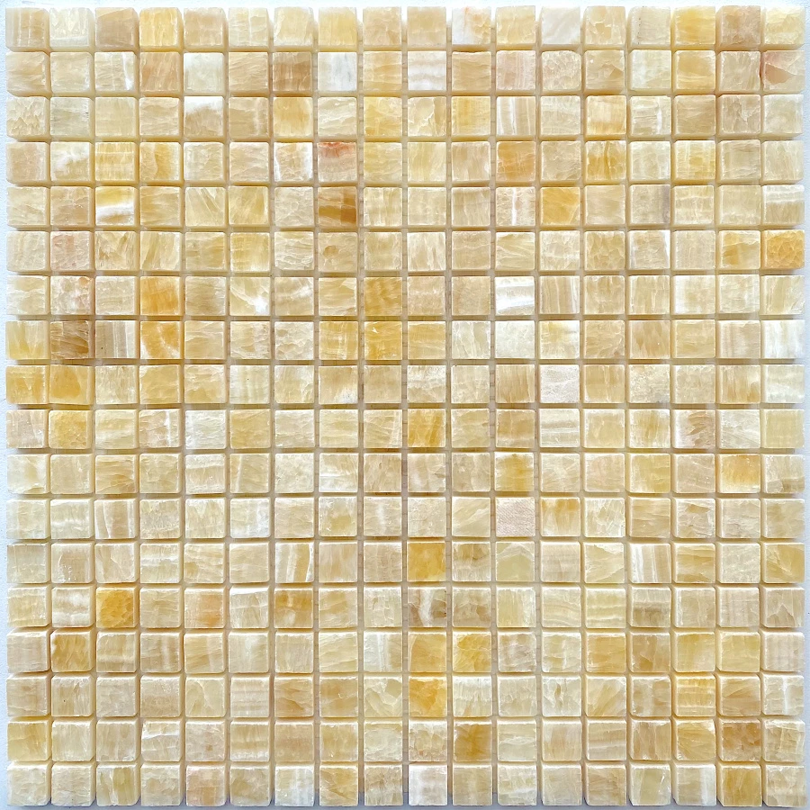 Мозаика Pixel mosaic Оникс Honey onyx чип 15x15 мм сетка Полированная Pix 305 30,5х30,5 см