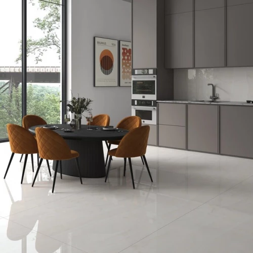 Керамогранит Meili Ceramic Onyx Perla Polish глянцевый светло-серый 120х120 см