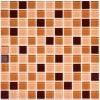 Мозаика Bonaparte Стеклянная мозаика Coffee mix 25х25 глянцевая коричневая 30х30 см