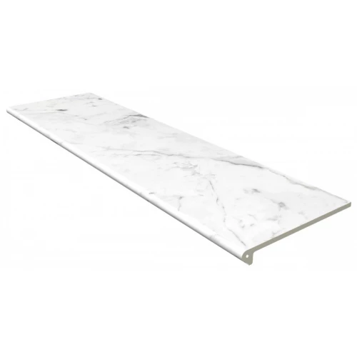 Клинкерная плитка Gres de Aragon Marble Peld Red 120 Carrara Blanco Liso матовая белая 970180 120х30 см