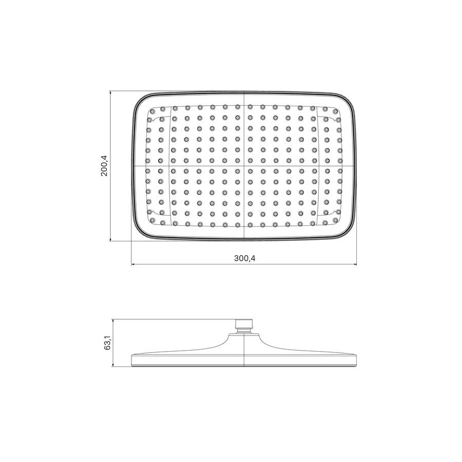 Душевая насадка Iddis Esper верхняя прямоугольная белая матовая ESP25WSi64