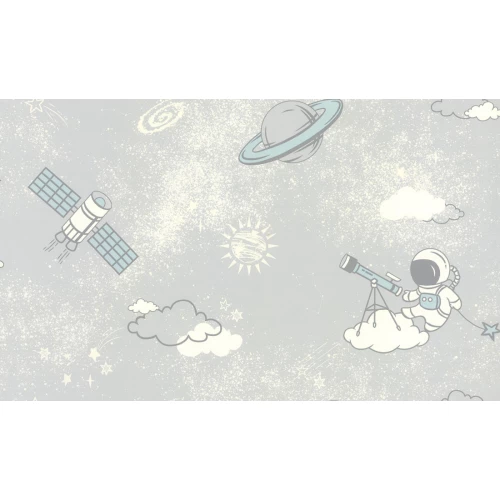 Обои флизелиновые Аспект Deluxe Акцент Космикс белые 70438-14 1,06х10,05 м