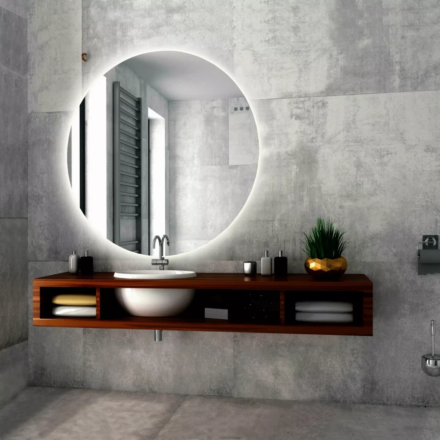 Зеркало Azario Саванна подсветка сенсорный выключатель с функцией диммера подогрев парящая подсветка LED-00002530 d100 см