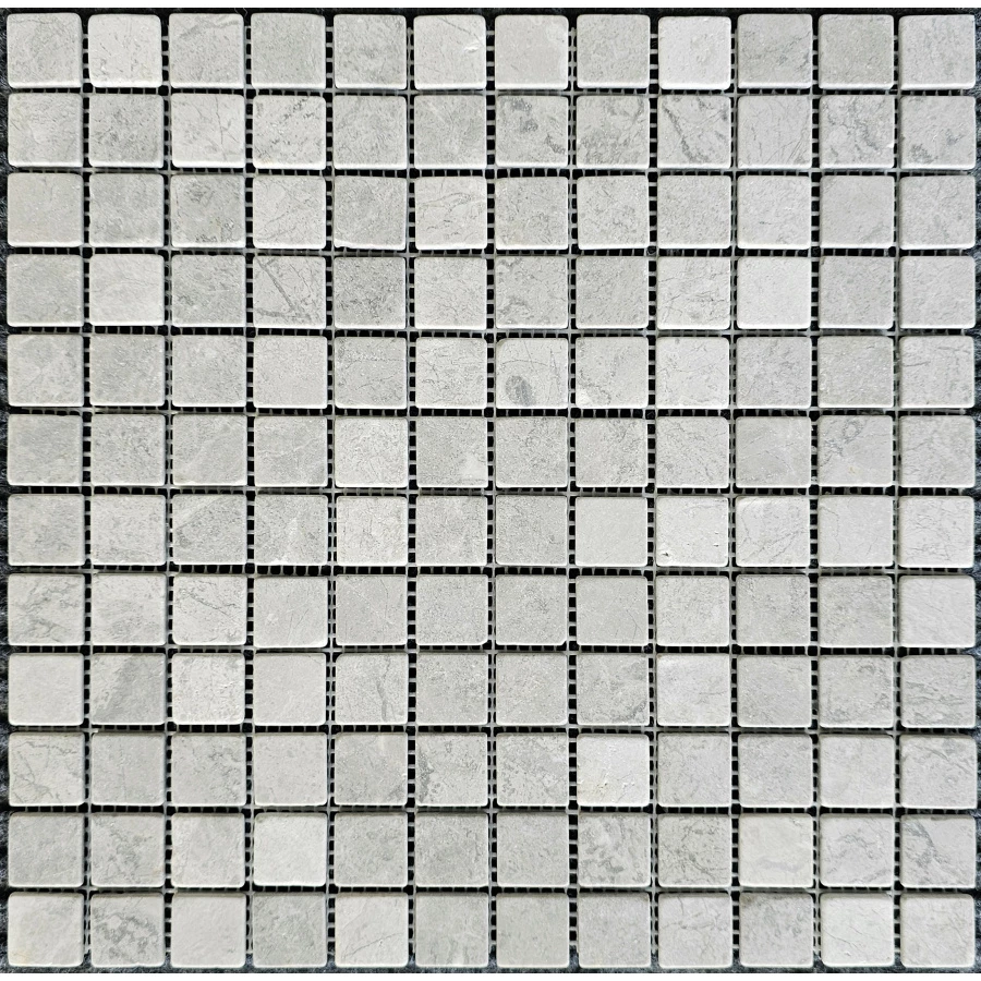Мозаика Pixel mosaic Мрамор Tundra Grey чип 23х23 мм сетка Матовая PIX 329 30,5х30,5 см