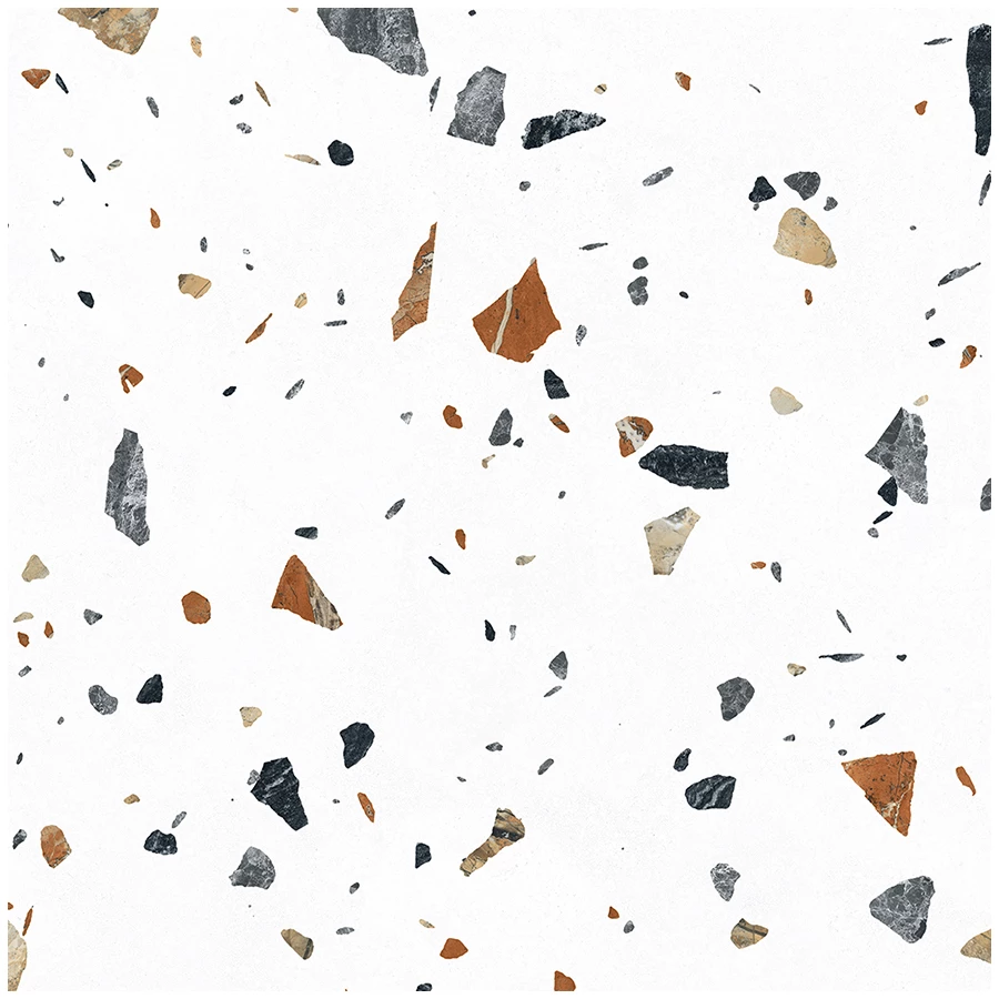 Керамогранит Laparet Terazzo Bianco карвинг матовый цветной 60х60 см