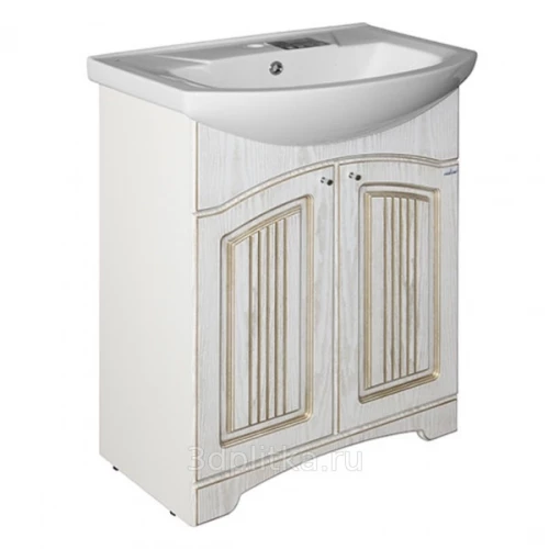 Тумба под раковину MixLine Элеганс-65 Крит-65 патина золото 533080 65х85 см