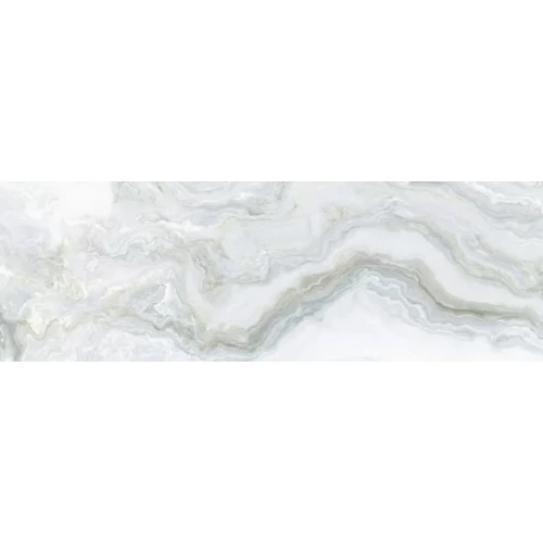 Плитка настенная Primavera Hypnose Light Malachite A Glossy глянцевая белая GL17A 90х30 см