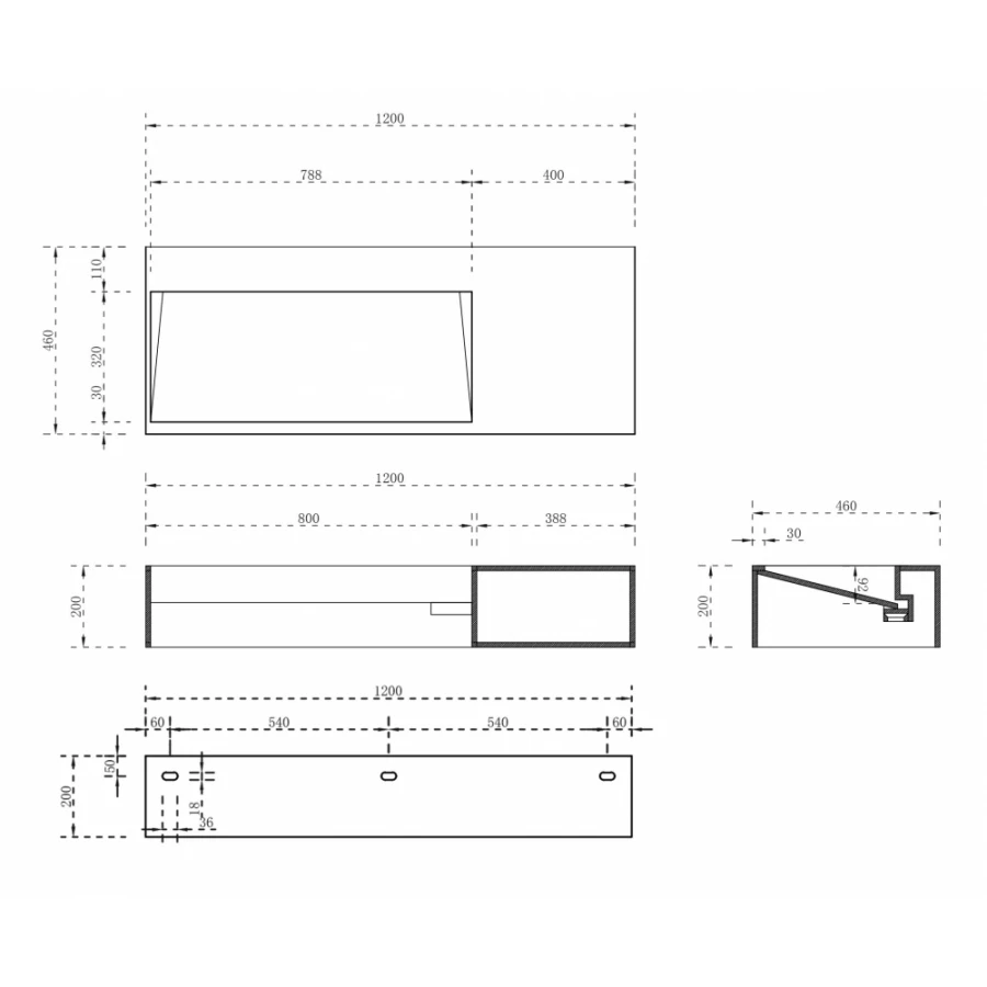 Тумба с раковиной Abber Stein подвесная белая матовая AS2640-1.2 R