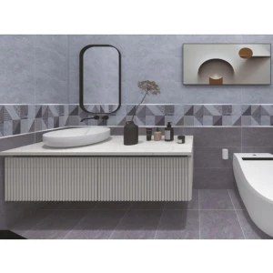 Плитка настенная Тянь Шань Бианор матовая серая 1,44 м2 TP3619BM 60х30 см