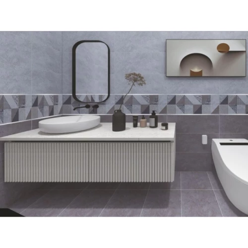 Плитка настенная Тянь Шань Бианор матовая серая 1,44 м2 TP3619BM 60х30 см