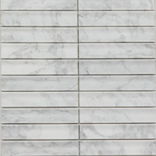 Мозаика Pixel mosaic Венеция Bianco Carrara Concave чип 30х151 матовая белая PIX 341 31,8х30,5 см