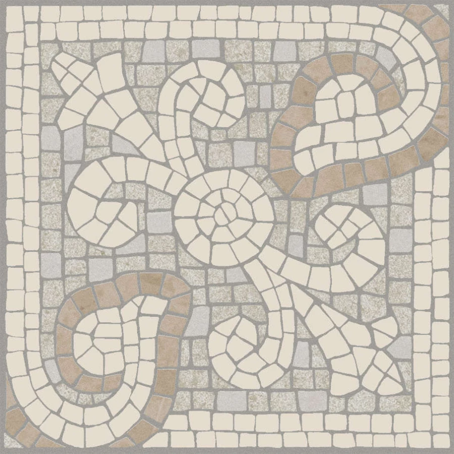 Керамогранит Kerama Marazzi Про Лаймстоун Декор матовый серо-бежевый HGD/A535/SG606220R 9,6x9,6 см