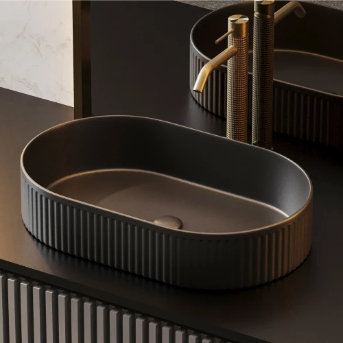 Раковина накладная Abber Bequem черная матовая AC2116MB