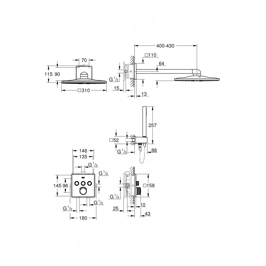 Душевая система Grohe SmartControl 34712000