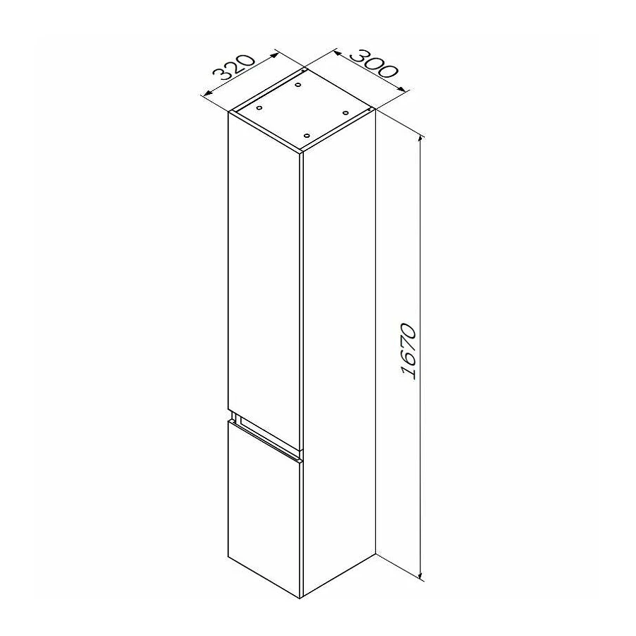 Шкаф-пенал Am Pm X-Joy подвесной правый белый глянец M85ACHR0306WG 30 см