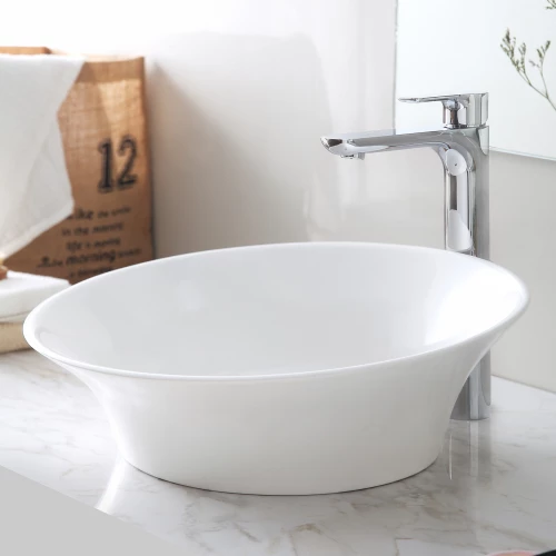 Раковина накладная Abber Stein белая матовая AS2607 46 см