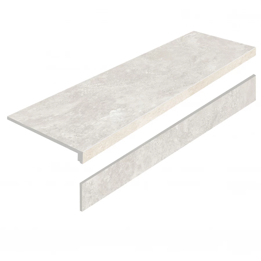 Керамогранит Ступени L Mystical Charm Bianco Matt ступень с подступенником матовый кремовый 120х32 см