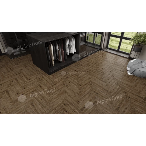 Ламинат Alpine Floor Herringbone Дуб Бордо LF102-10 33 класс 8 мм 2.2034 кв.м 60.6х10.1 см