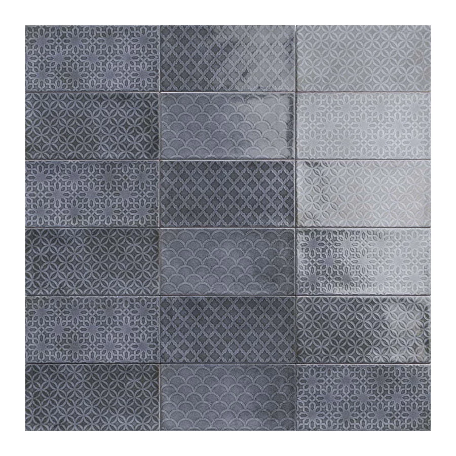 Керамическая плитка Mainzu Rev. DECOR CAMDEN AZURRO синий 10х20 см