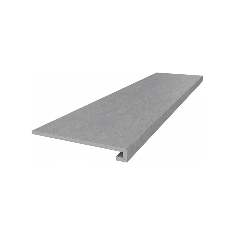 Ступень клееная из керамогранита Kerama Marazzi Фондамента матовая светло-серая DL500820R/GCF 119,5х33 см