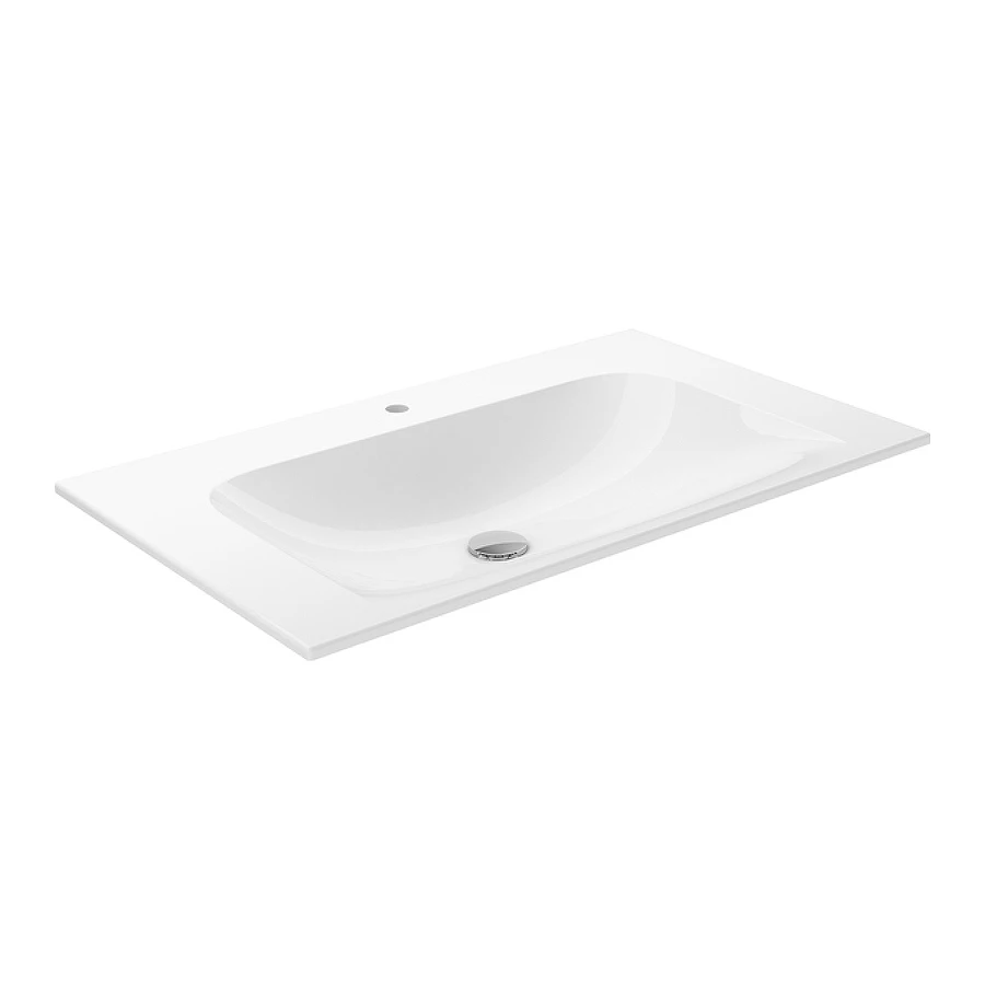 Керамический умывальник Keuco Plan 1 отверстие под смеситель без перелива со сливом переливом Clou белый Clean Plus 32960318001 805x133x494 mm