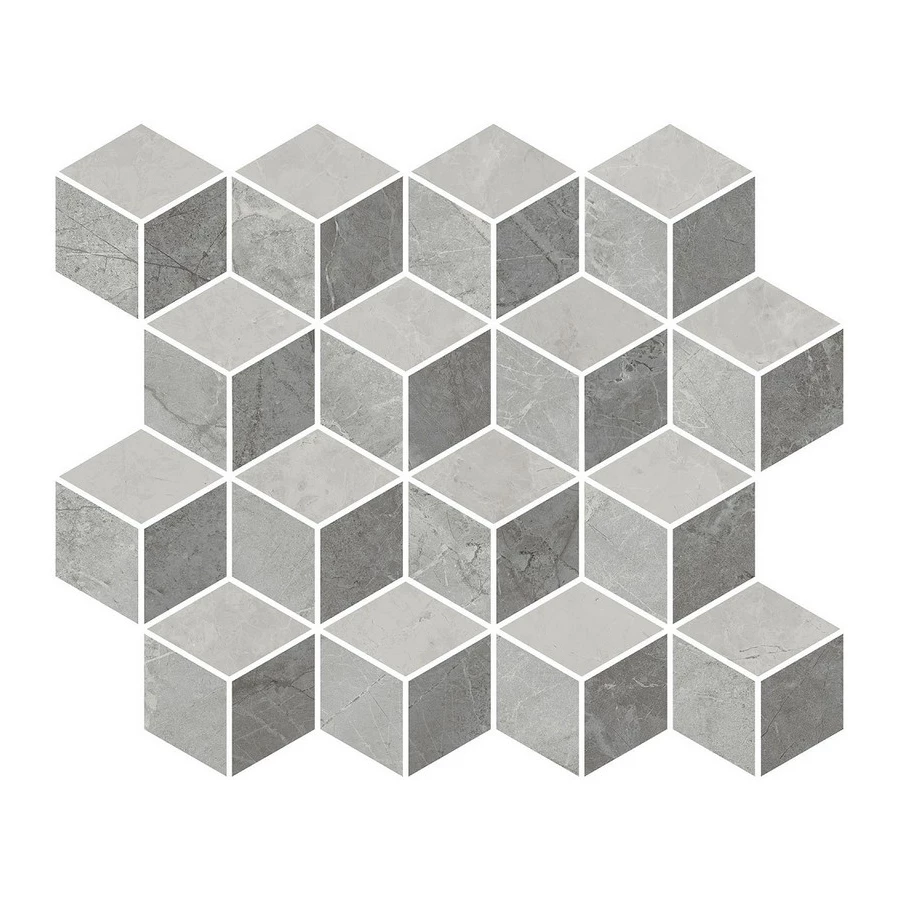 Плитка настенная Kerama Marazzi Риальто 2 Декор мозаичный глянцевый серый T017\48009 45x37,5 см