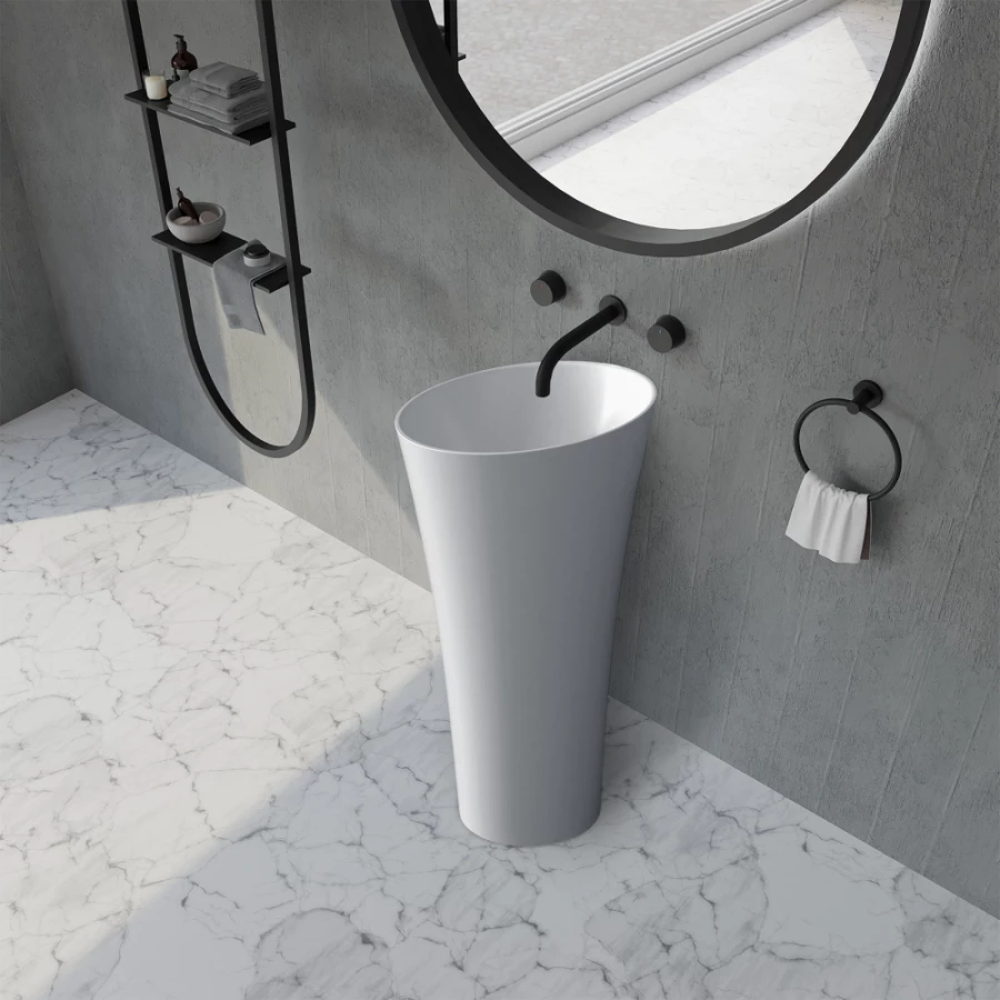 Раковина отдельностоящая Abber Stein белая матовая AS2509-H 50х50 см