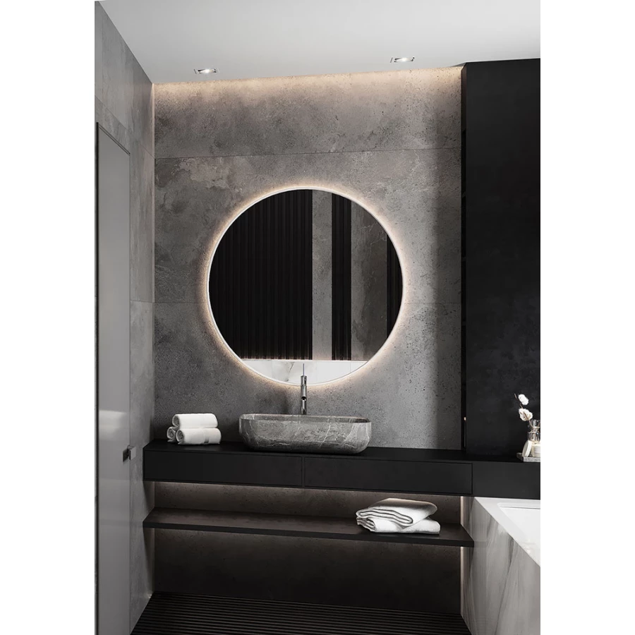 Зеркало Azario Плаза-2 c подсветкой и диммером сенсорный выключатель подогрев LED-00002246 D77