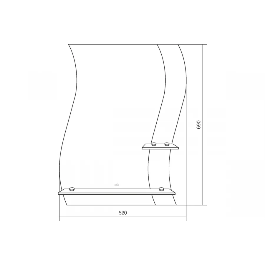 Зеркало MixLine Баунти 2 полки 552554 52x69 см