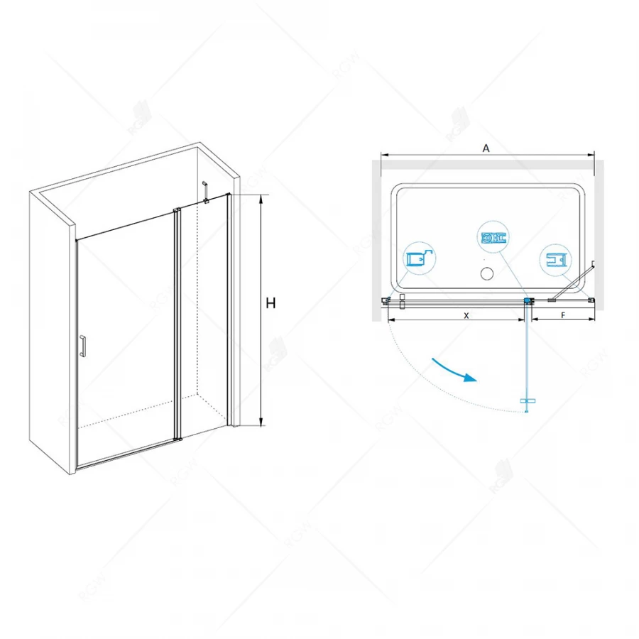 Душевая дверь RGW LE-04 Прозрачное 06120400-11 100х195 см