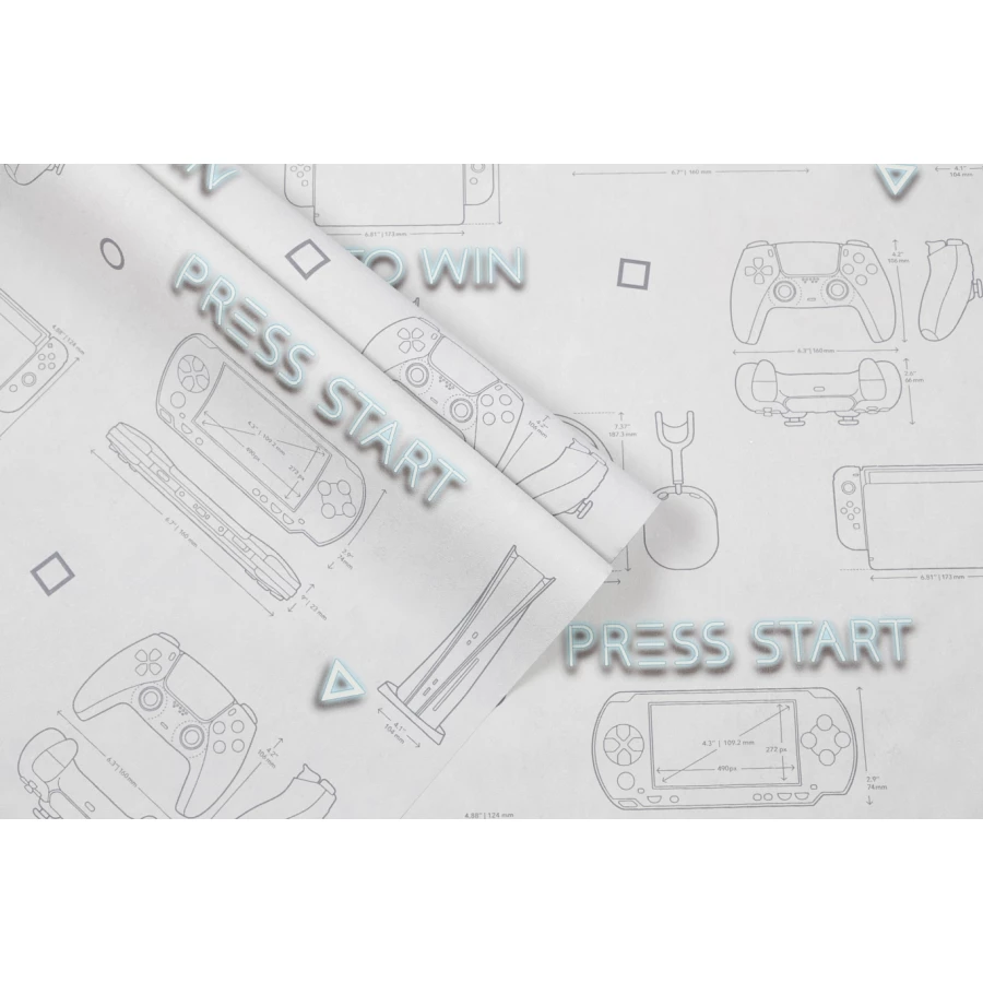 Обои флизелиновые Palitra Home Gamepad HomeColor серые HC72157-14 1,06х10,05 м