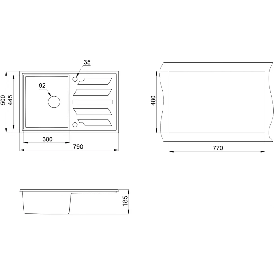 Кухонная мойка Granula 8002, ПЕСОК 79х50 см