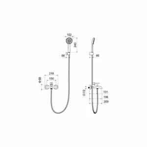Смеситель Aquatek Европа для ванны с душевым набором хром AQ1349CR