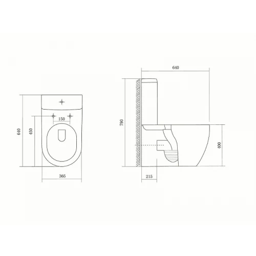Унитаз напольный безободковый с бачком Aquatek Бетта горизонтальный выпуск тонкое сиденье с механизмом плавного закрывания крепеж AQ1363B-00 64х36,5х79 см
