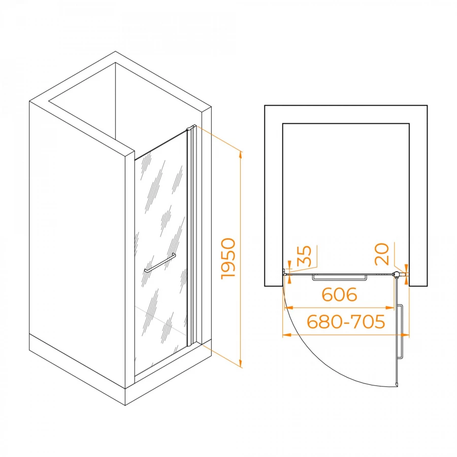 Душевая дверь RGW PA-103 Прозрачное 700 020810307-11