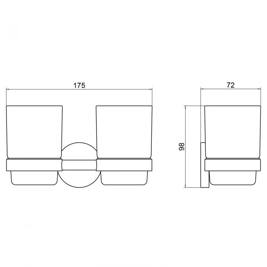 Стакан для зубных щеток Timo Saona двойной черный 13034/03