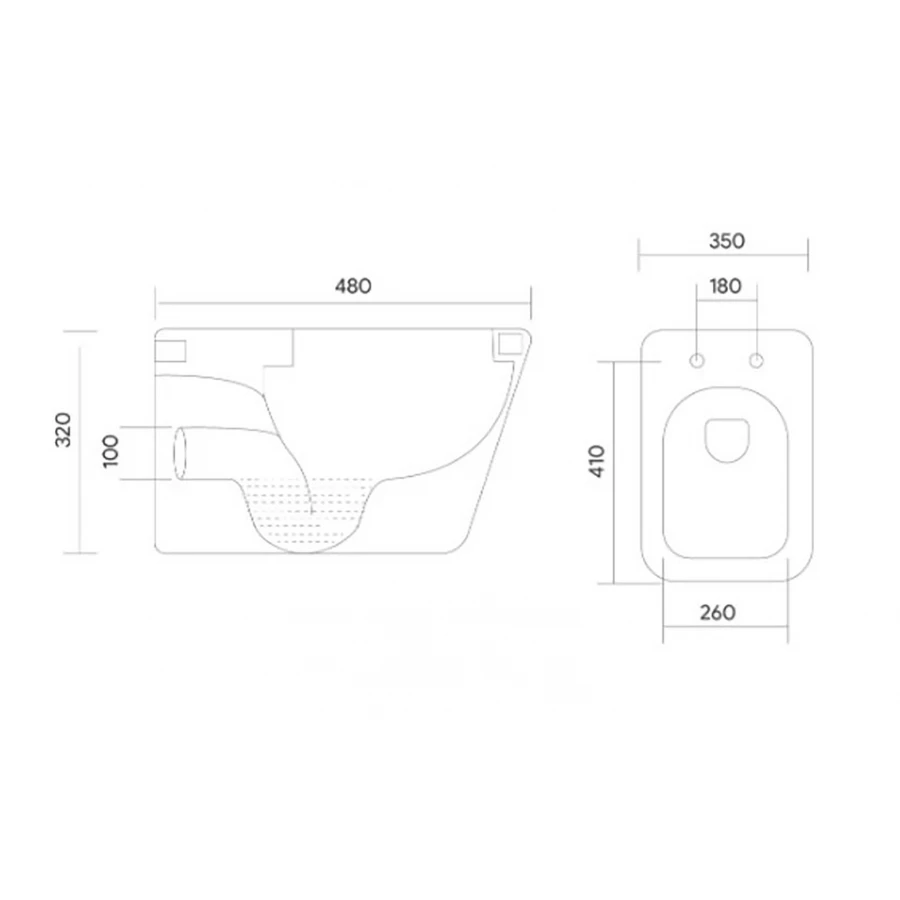 Унитаз подвесной безободковый Aquatek Дельта тонкое сиденье с механизмом плавного закрывания AQ1911-00 48х35х32 см