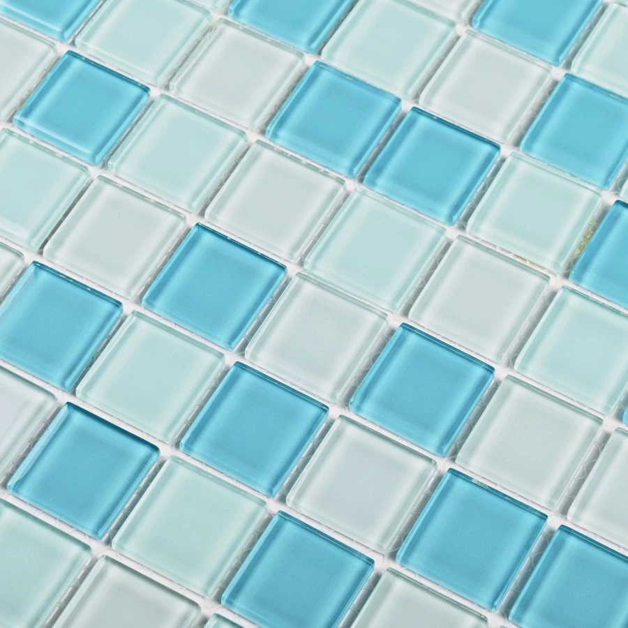 Мозаика Bonaparte Стеклянная мозаика Marina 25х25 глянцевая голубая 30х30 см