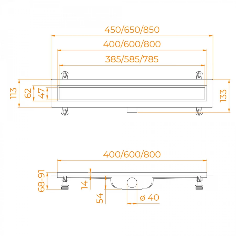 Душевой лоток RGW Drain Leo-11 800 60211180-01