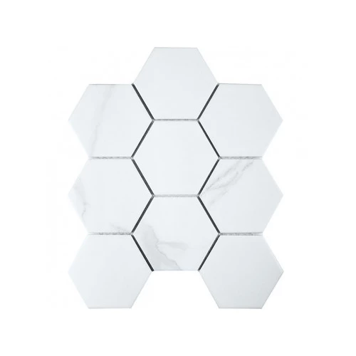 Керамическая мозаика Starmosaic Hexagon big Carrara Matt белый 29,5х25,6 см