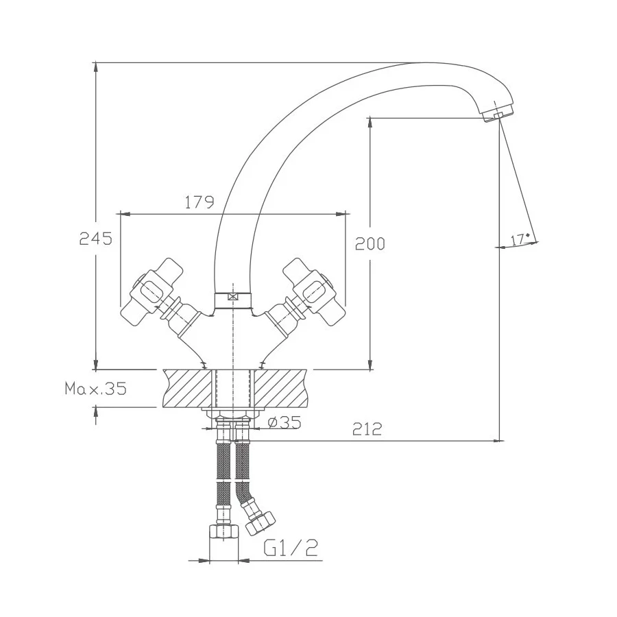 Смеситель для кухни Haiba HB4218