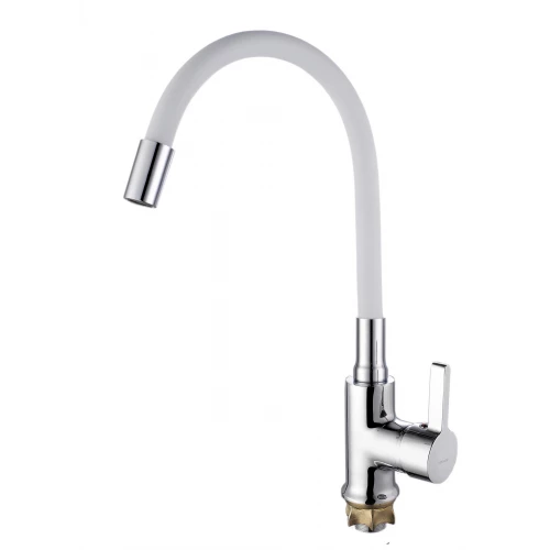 Смеситель для кухни с гибким изливом Viko V-4044 белый