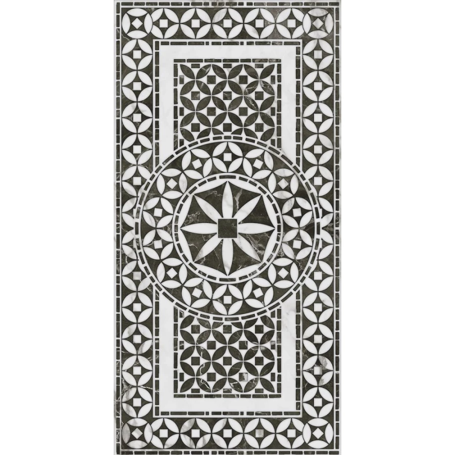 Декор Kerama Marazzi Коррер 1 обрезной глянцевый черно-белый VT/A637/11000R 60x30 см