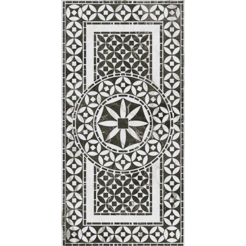 Декор Kerama Marazzi Коррер 1 обрезной глянцевый черно-белый VT/A637/11000R 60x30 см