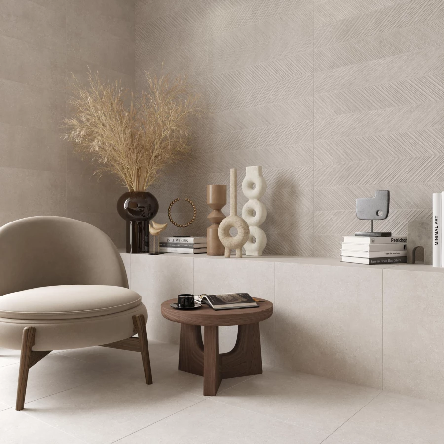 Плитка настенная Керамин Дезерт 3Д бежевый 90х30 см