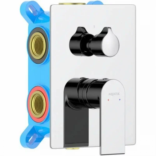 Смеситель Aquatek Лира для ванны 3 режима внешняя и скрытая часть хром AQ1447CR