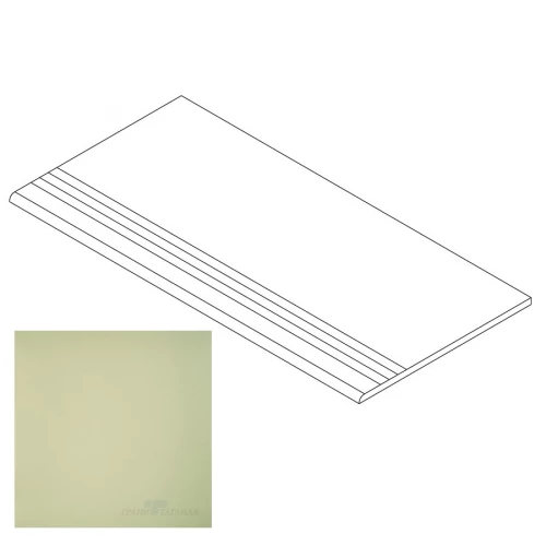 Ступень Грани Таганая Профи с насечками и завальцовкой зеленый чай матовая GT079M 120х29,5 см