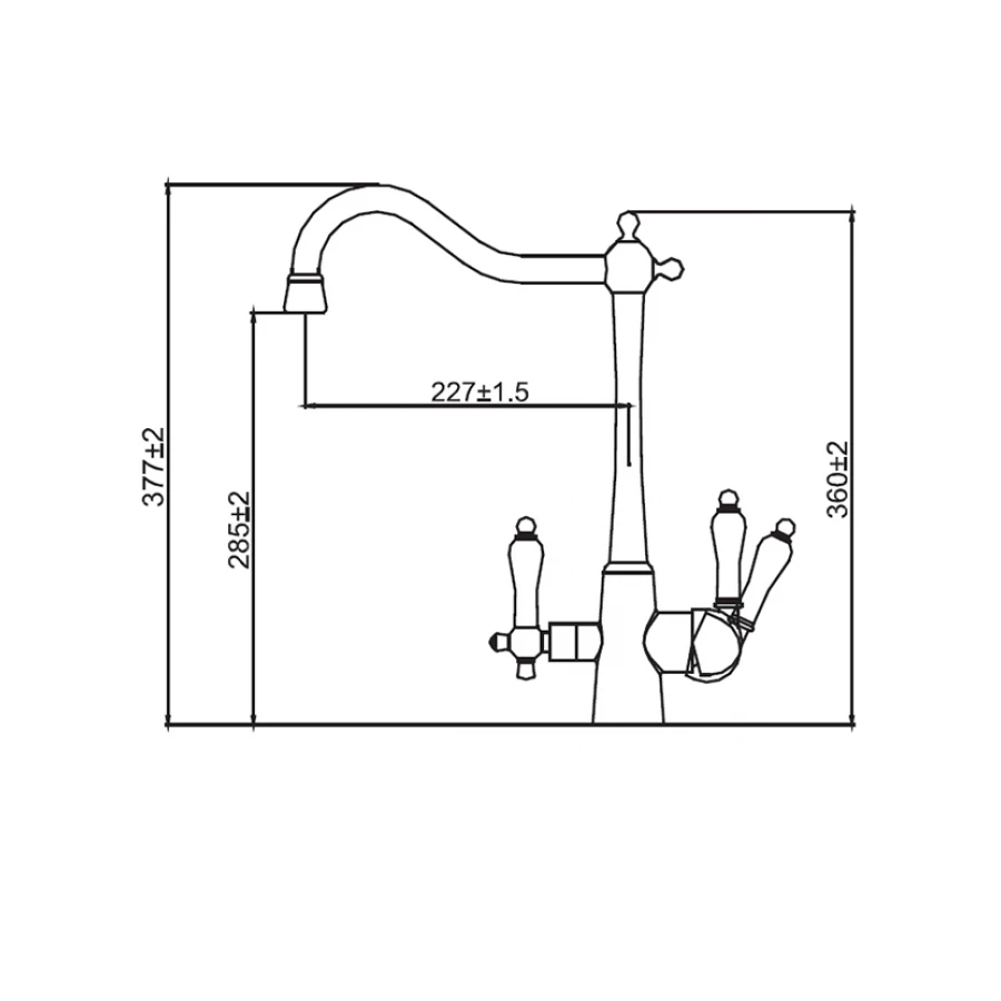 Смеситель для кухонной мойки Kaiser Vincent 31844 хром