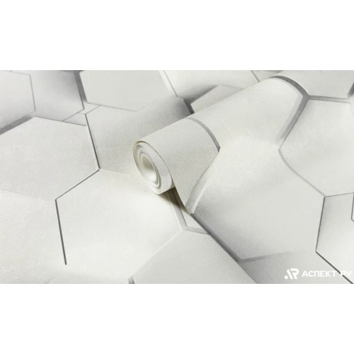 Обои флизелиновые Аспект Гексагон серые 70669-14 1,06х10,05 м